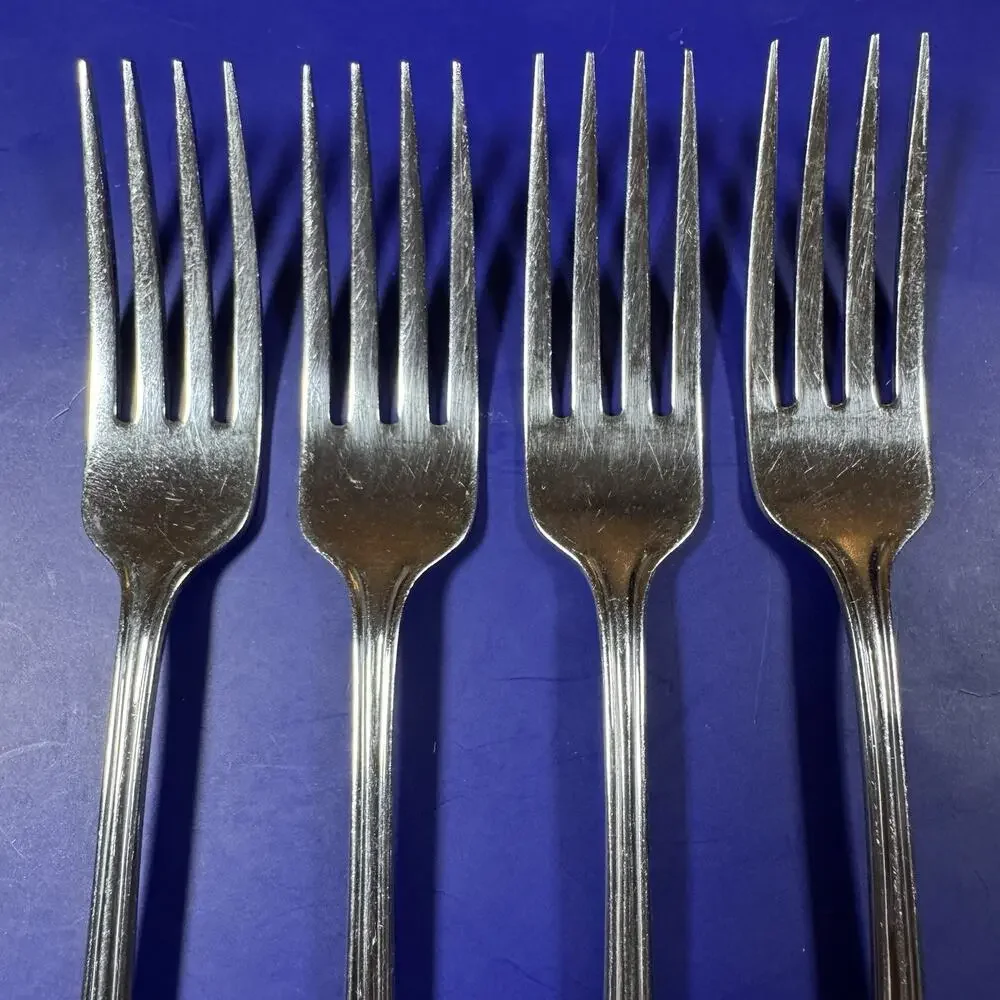 Oneida Bancroft Stainless Steel Dinner Forks 7 3/8” Set of 4 USA